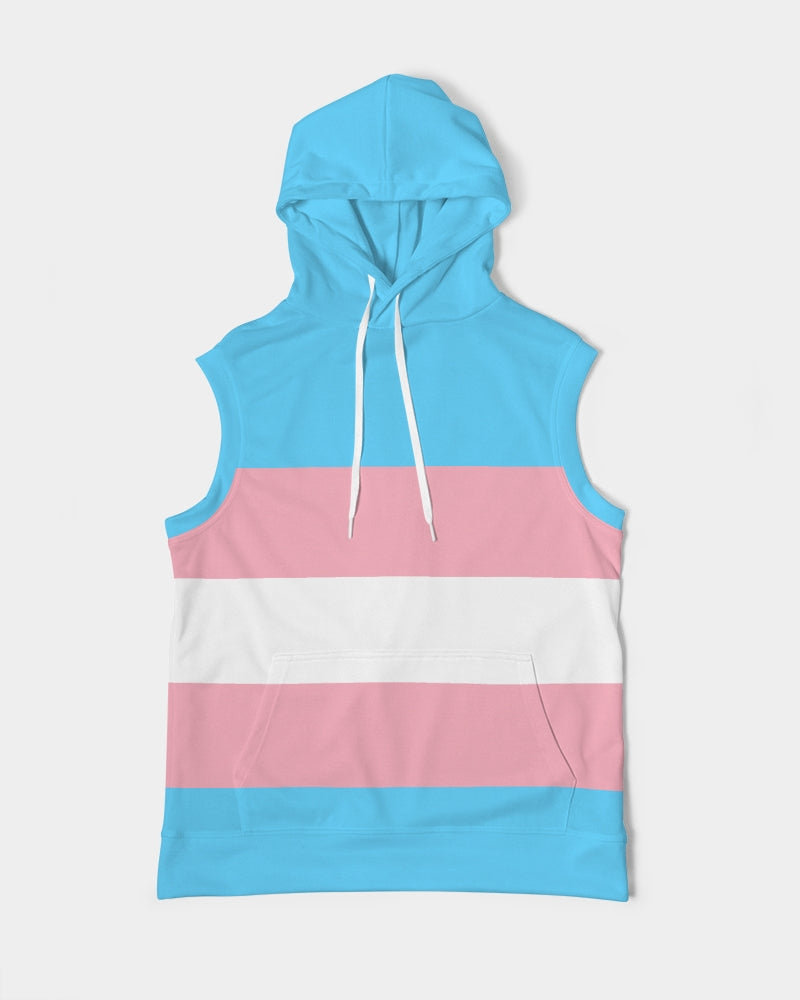 Transgender Pride Flag Sleeveless Pullover Hoodie