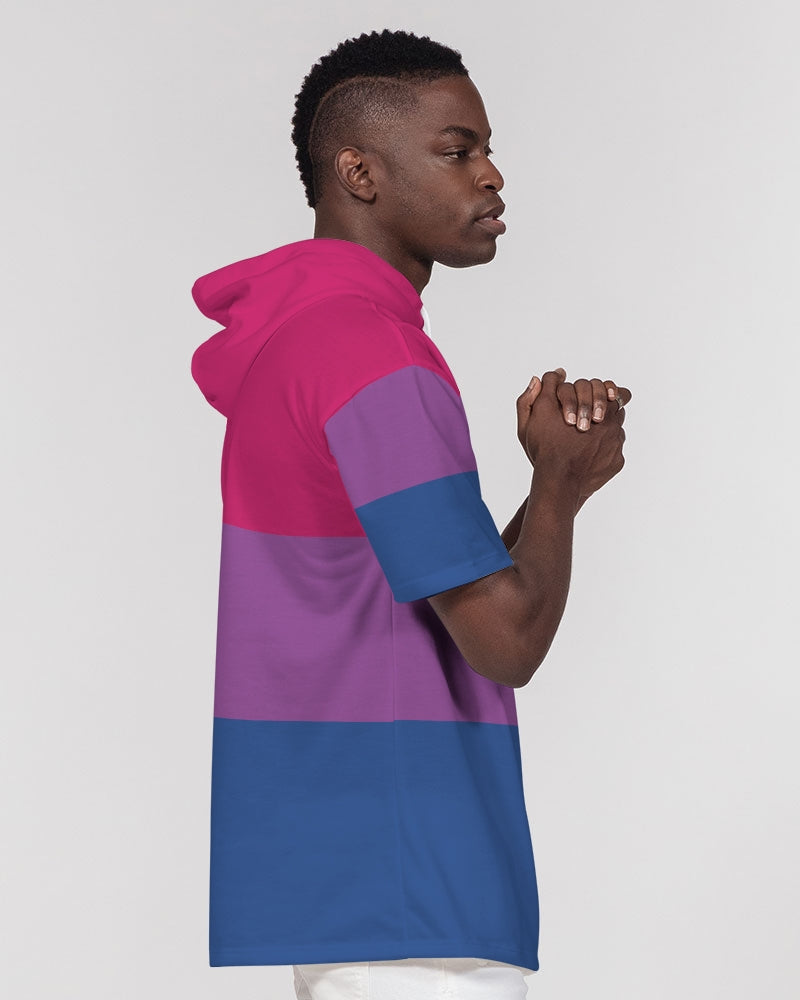 Bisexual Pride Flag Short Sleeve Pullover Hoodie