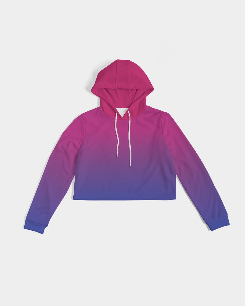 Bisexual Pride Flag Ombre Cropped Pullover Hoodie