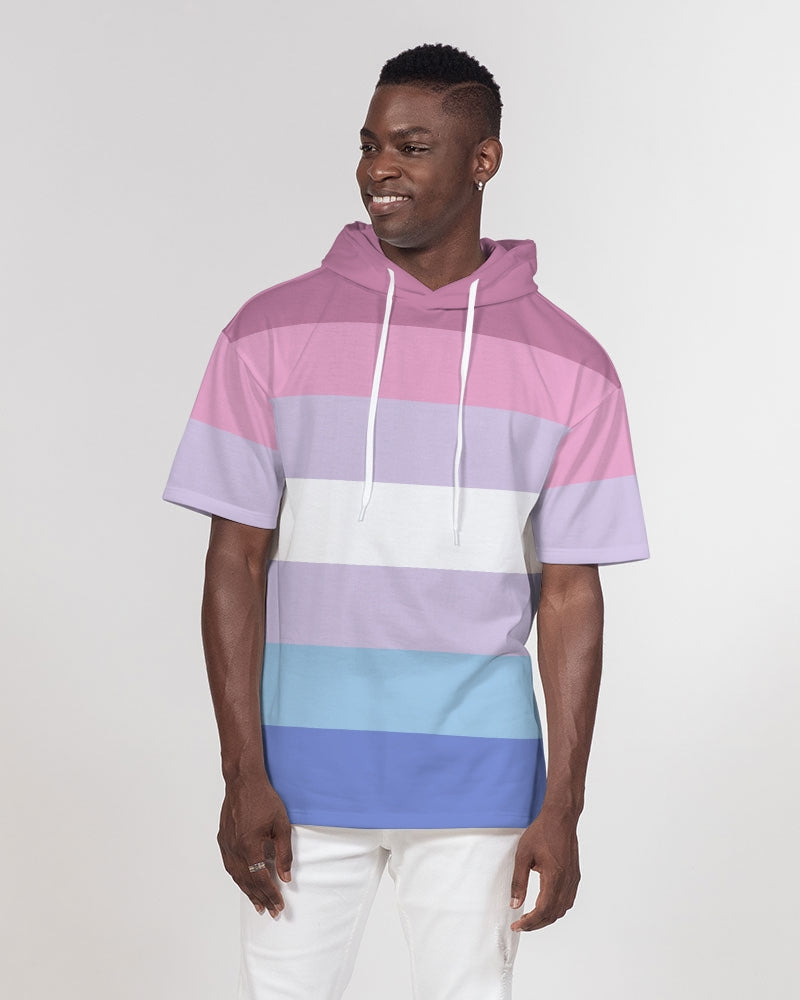 Bigender Pride Flag Short Sleeve Pullover Hoodie