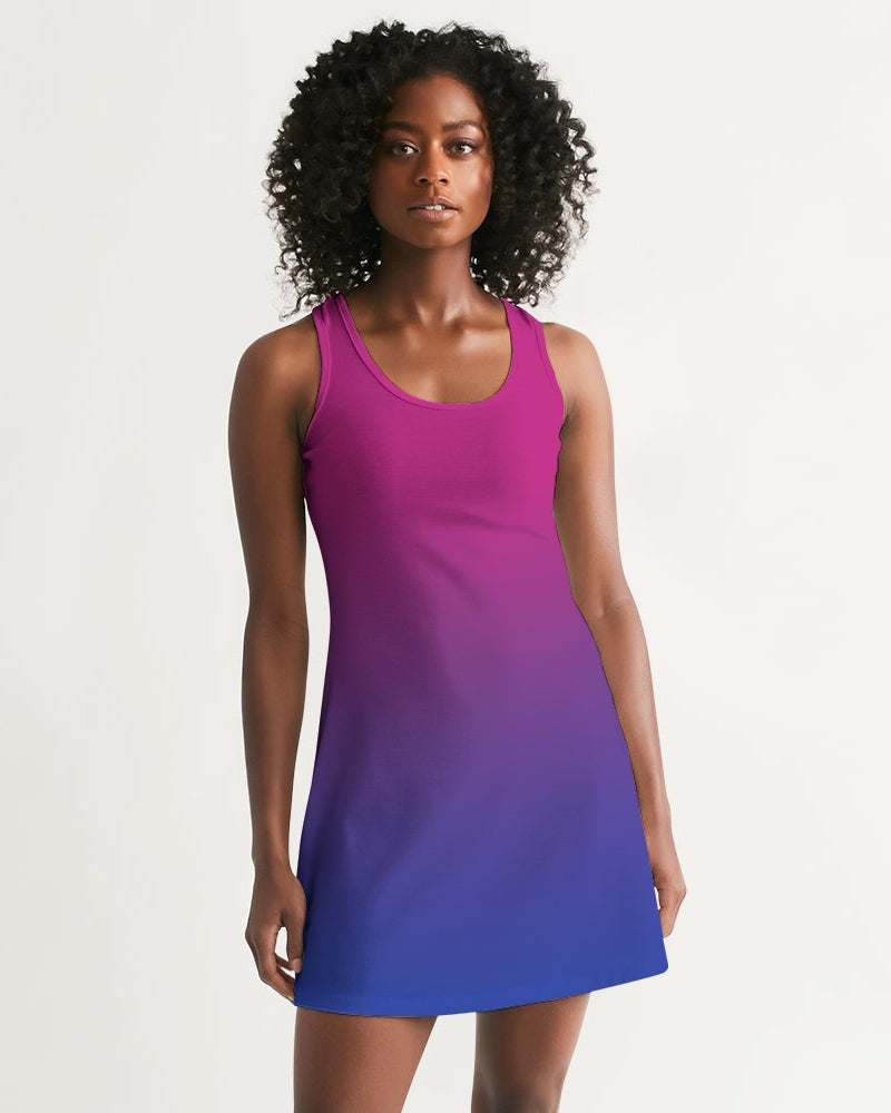 Bisexual Pride Flag Ombre Racerback Dress
