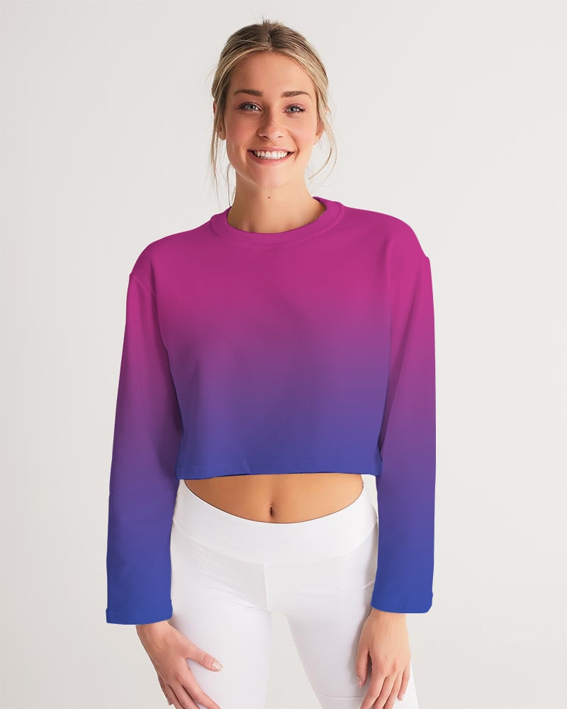 Bisexual Pride Flag Ombre Cropped Sweatshirt Sweater