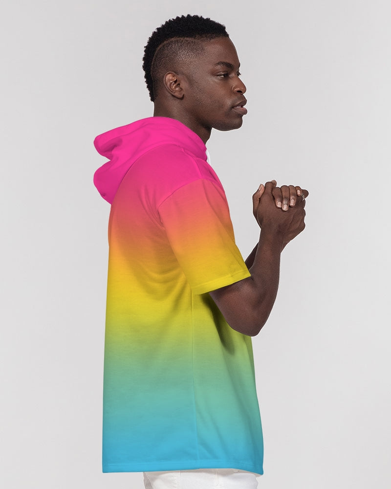 Pansexual Pride Flag Ombre Short Sleeve Pullover Hoodie