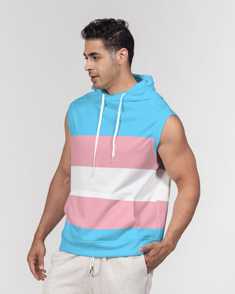 Transgender Pride Flag Sleeveless Pullover Hoodie
