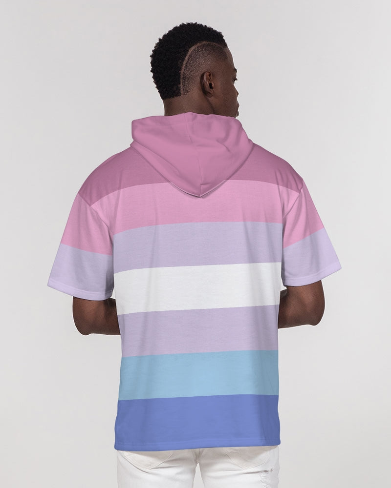 Bigender Pride Flag Short Sleeve Pullover Hoodie