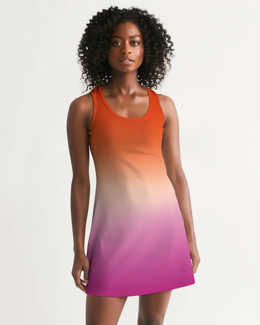 Lesbian Pride Flag Ombre Racerback Dress