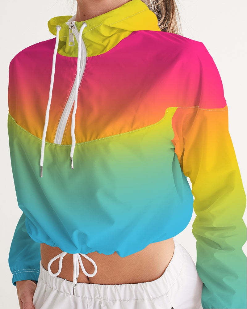 Pansexual Pride Flag Ombre Cropped Windbreaker