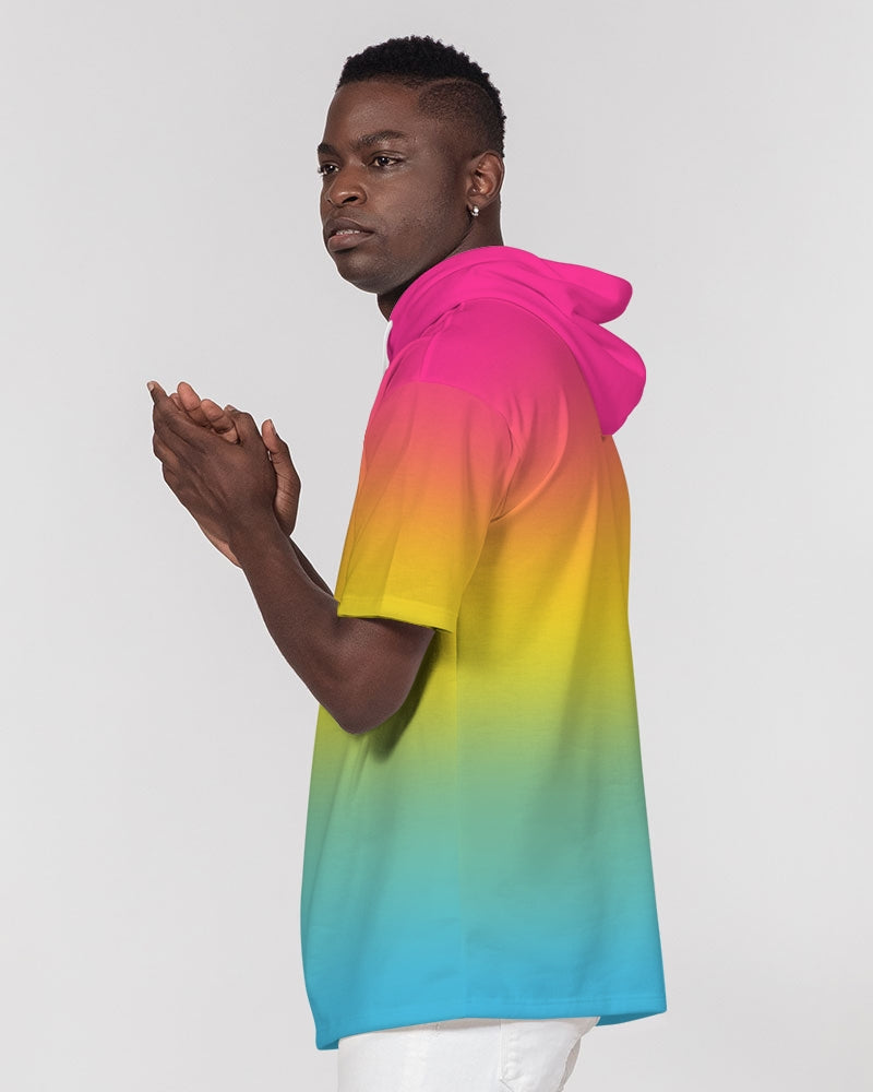 Pansexual Pride Flag Ombre Short Sleeve Pullover Hoodie