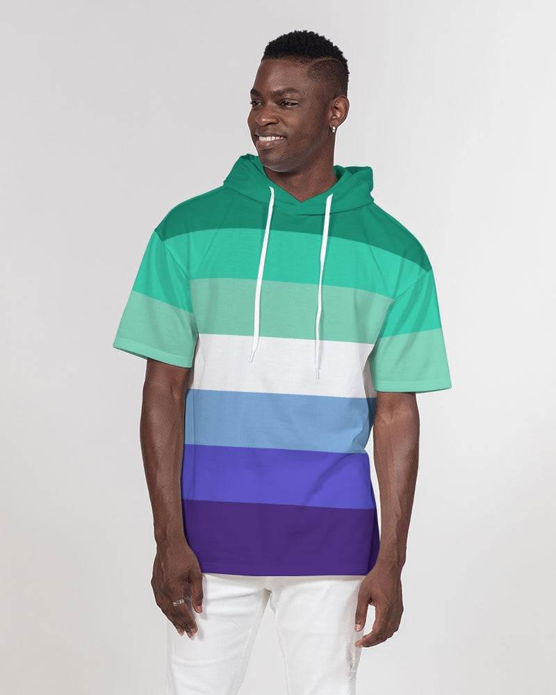 MLM Gay Pride Flag Short Sleeve Pullover Hoodie