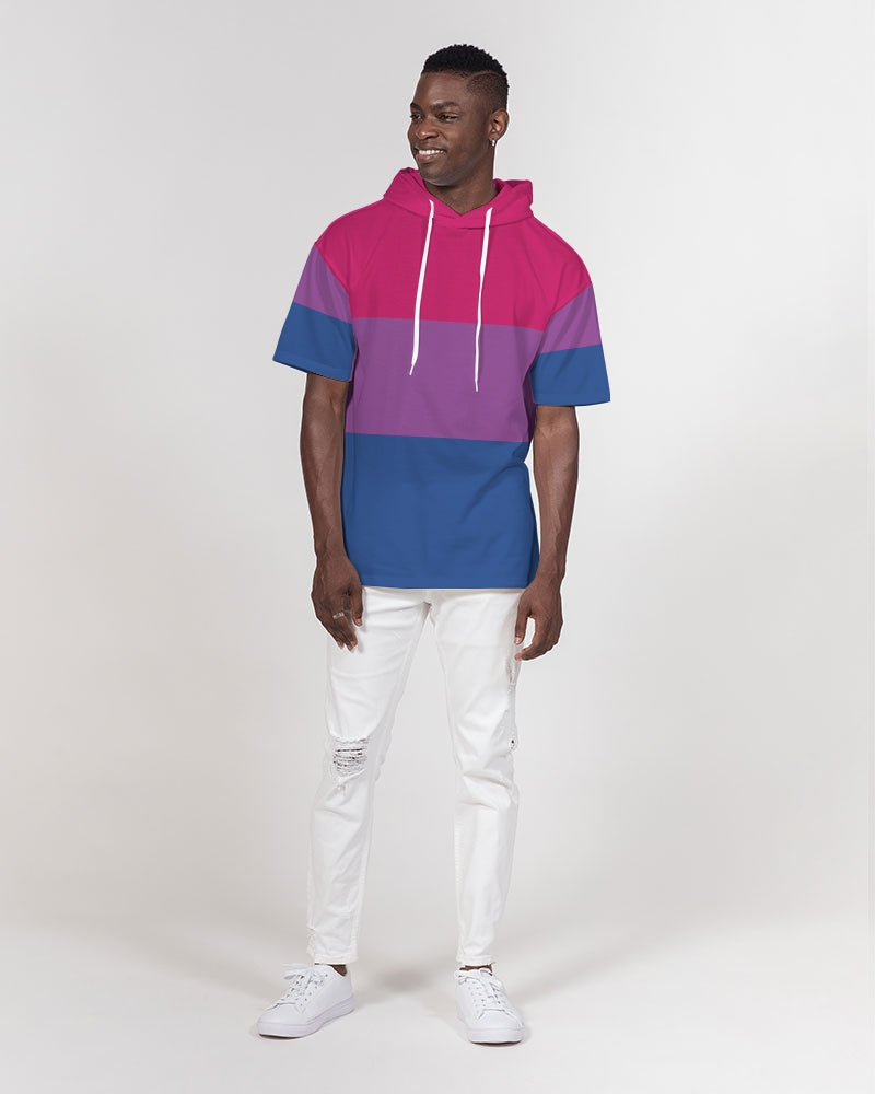 Bisexual Pride Flag Short Sleeve Pullover Hoodie