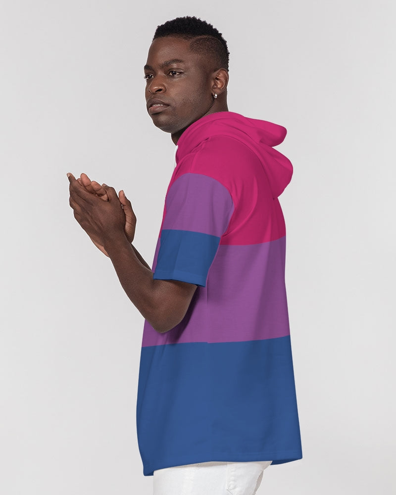 Bisexual Pride Flag Short Sleeve Pullover Hoodie