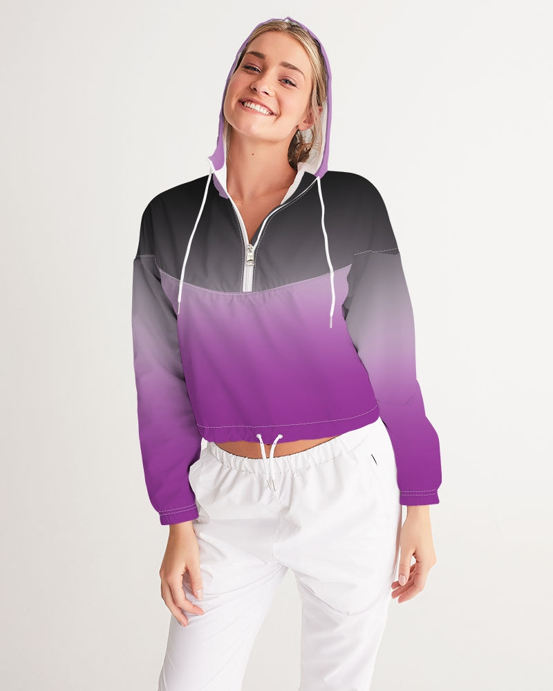 Pansexual Pride Flag Ombre Cropped Windbreaker