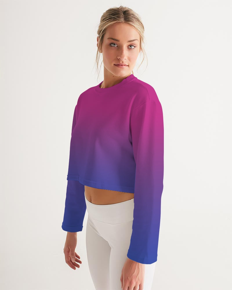 Bisexual Pride Flag Ombre Cropped Sweatshirt Sweater