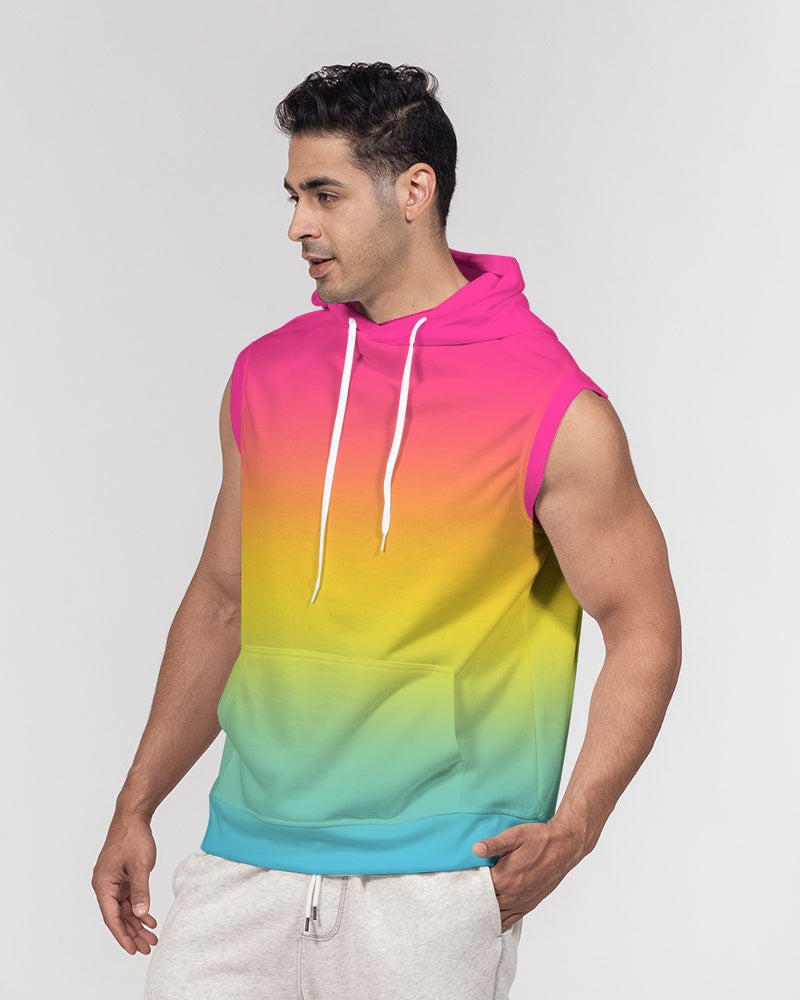 Pansexual Pride Flag Ombre Sleeveless Pullover Hoodie