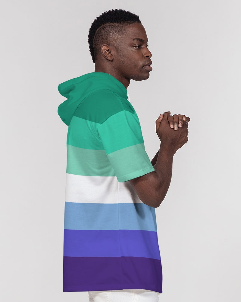 MLM Gay Pride Flag Short Sleeve Pullover Hoodie