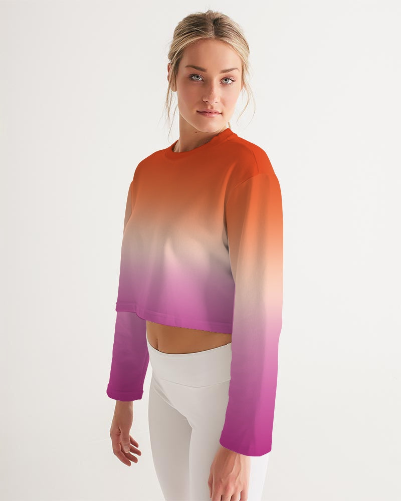 Lesbian Pride Flag Ombre Cropped Sweatshirt Sweater