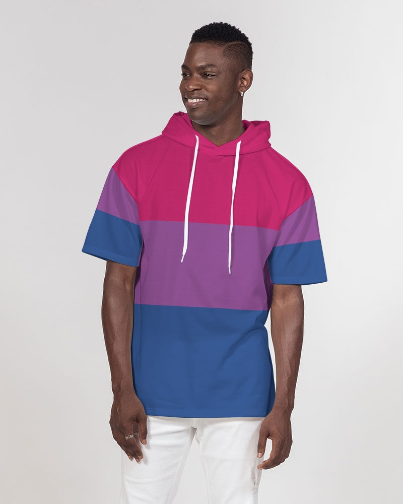 Bisexual Pride Flag Short Sleeve Pullover Hoodie