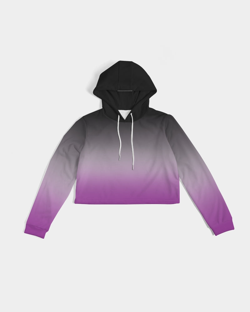 Asexual Pride Flag Ombre Cropped Pullover Hoodie