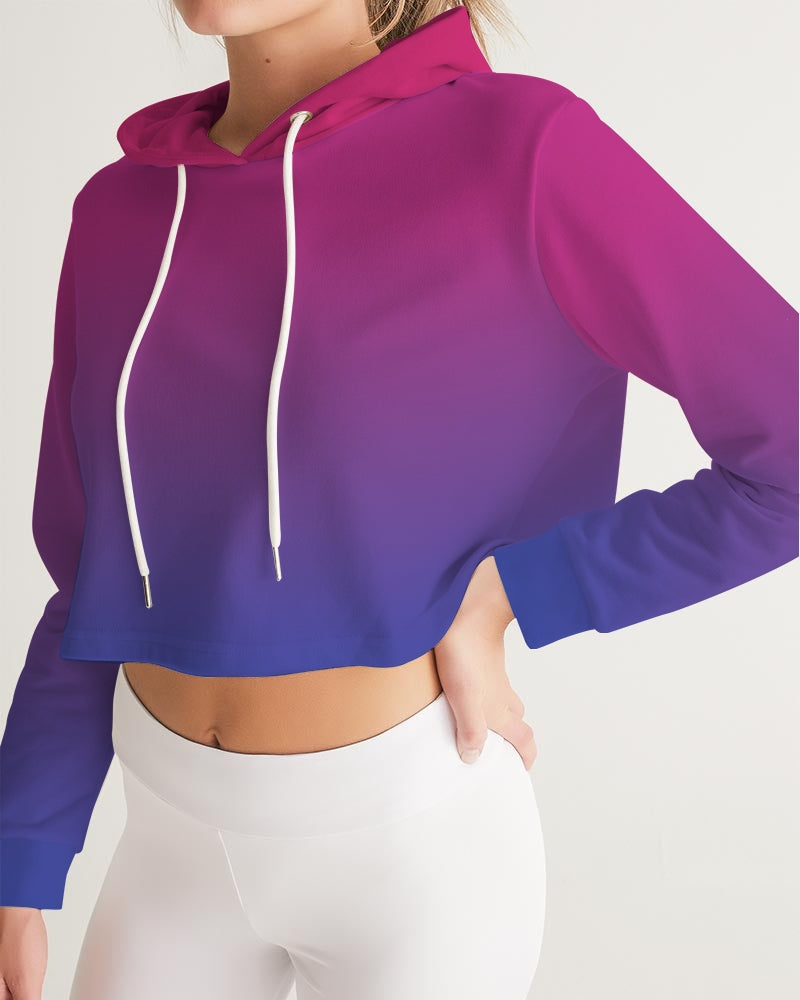 Bisexual Pride Flag Ombre Cropped Pullover Hoodie