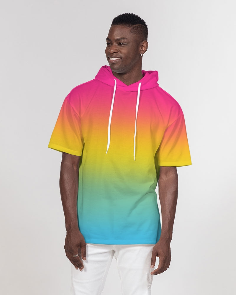 Pansexual Pride Flag Ombre Short Sleeve Pullover Hoodie