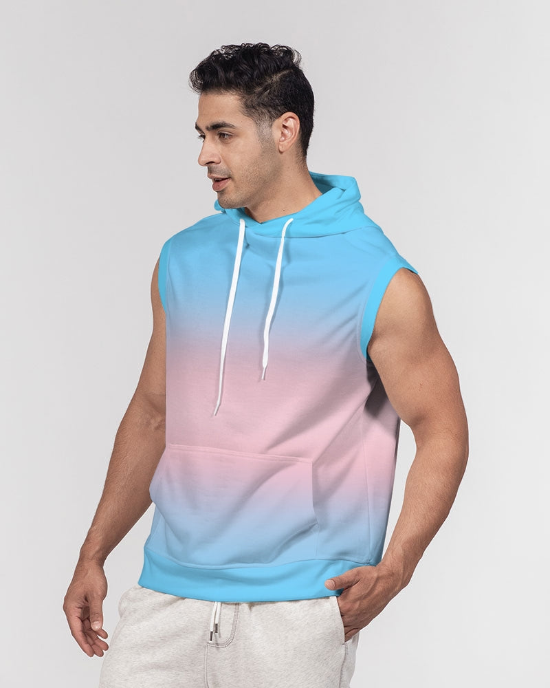 Transgender Pride Flag Ombre Sleeveless Pullover Hoodie