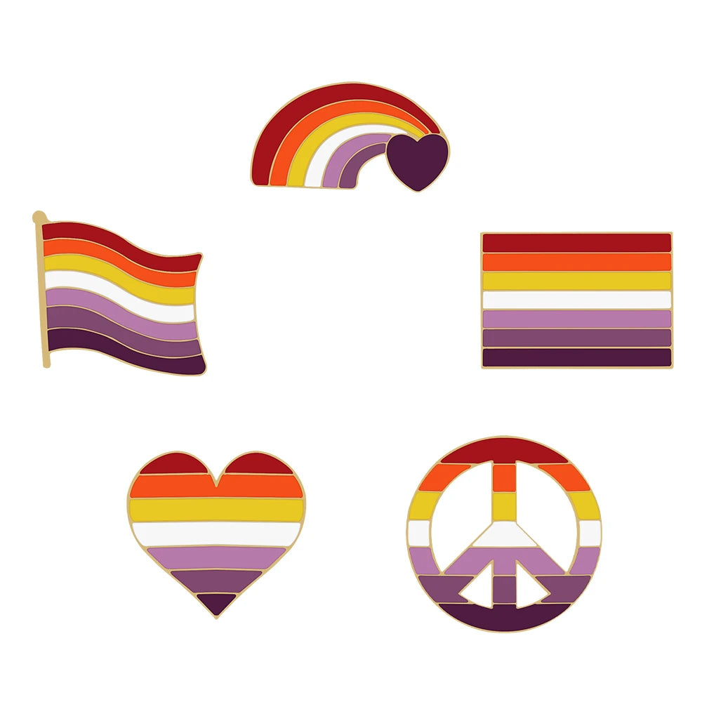 Inclusive LGBTQ+ Pride Pin Set – 3-6pcs Enamel Brooches with Progress, Trans, Nonbinary & Rainbow Flags