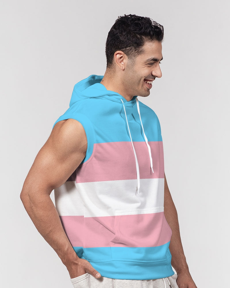 Transgender Pride Flag Sleeveless Pullover Hoodie
