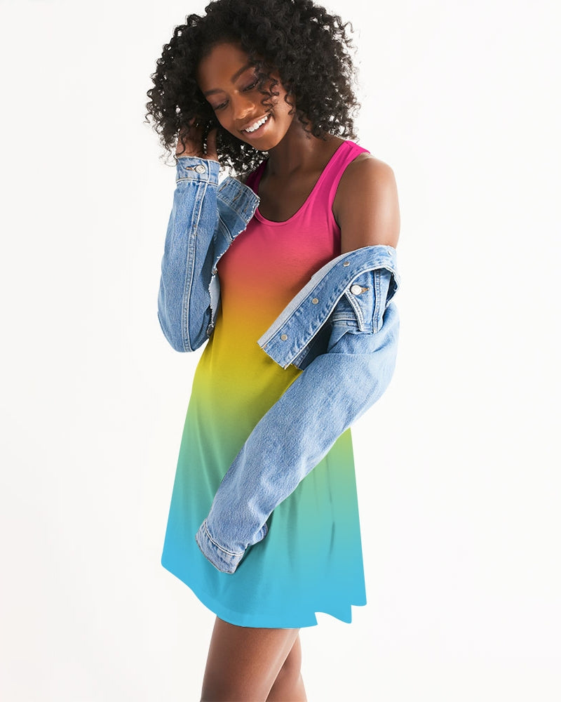 Pansexual Pride Flag Ombre Racerback Dress