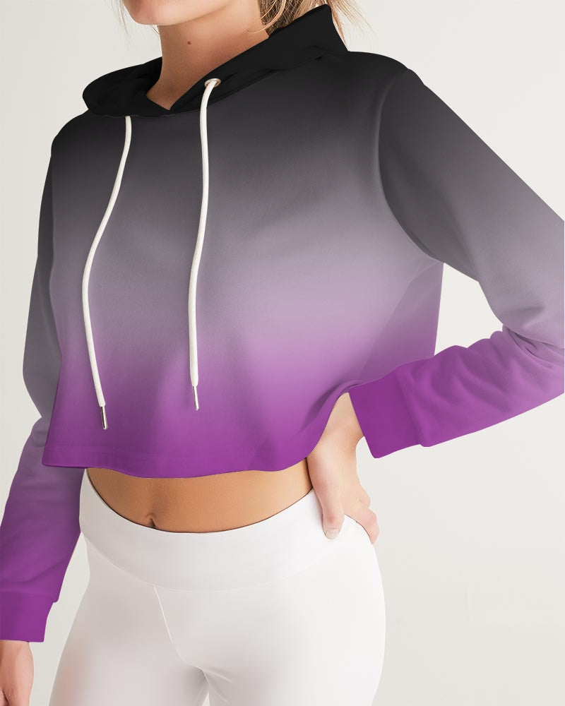Asexual Pride Flag Ombre Cropped Pullover Hoodie