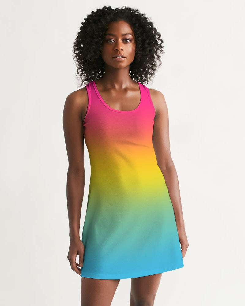 Pansexual Pride Flag Ombre Racerback Dress