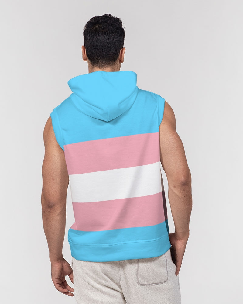 Transgender Pride Flag Sleeveless Pullover Hoodie