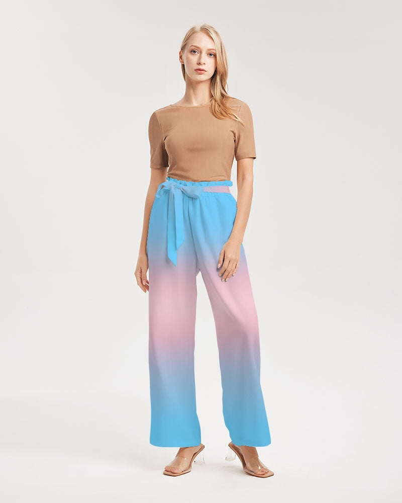 Transgender Pride Flag Ombre High-Rise Wide Leg Pants
