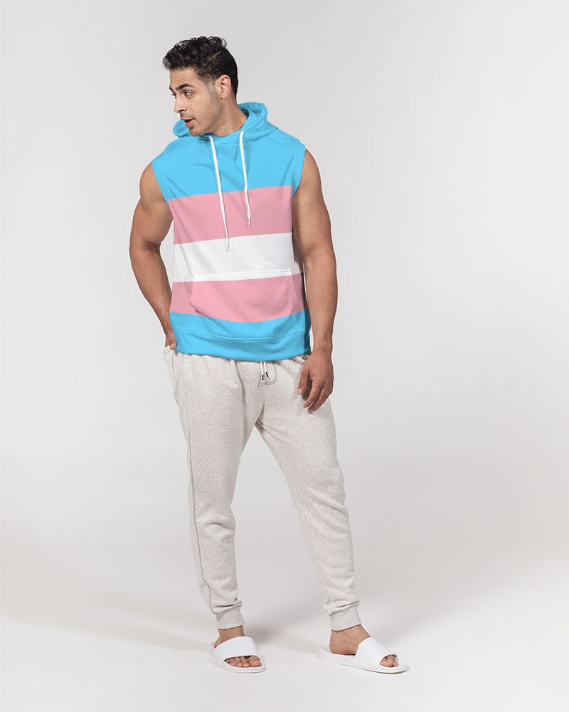 Transgender Pride Flag Sleeveless Pullover Hoodie