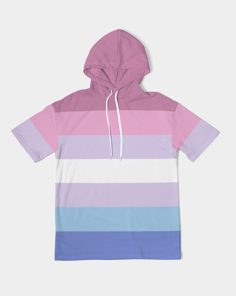 Bigender Pride Flag Short Sleeve Pullover Hoodie