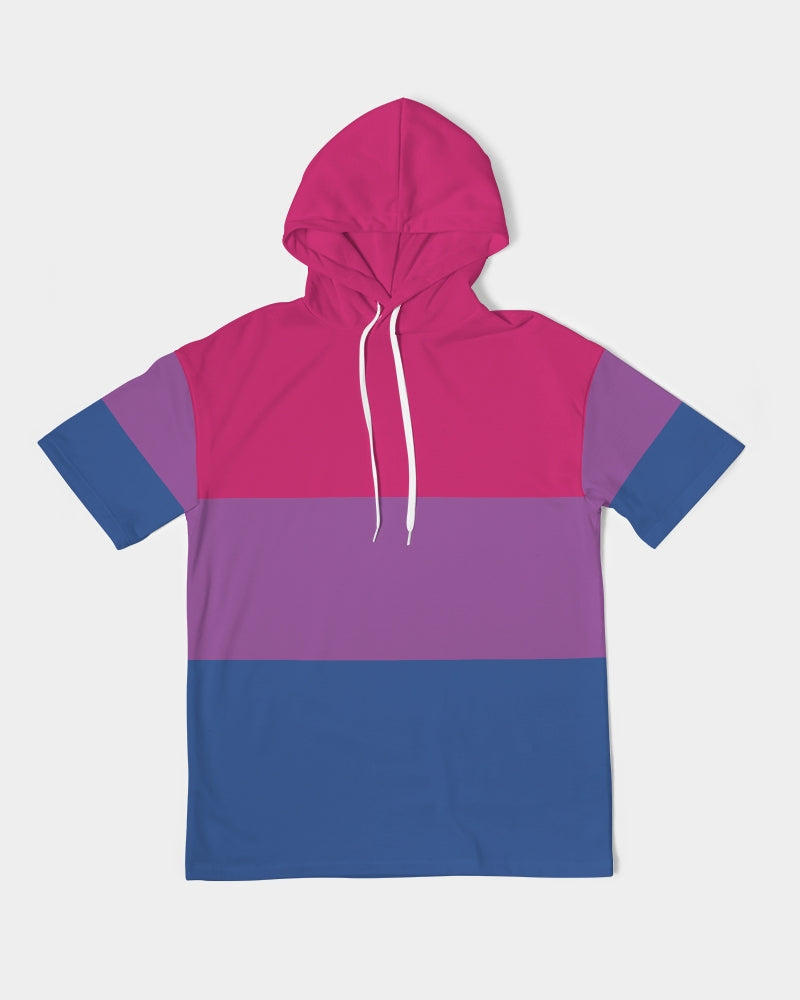 Bisexual Pride Flag Short Sleeve Pullover Hoodie