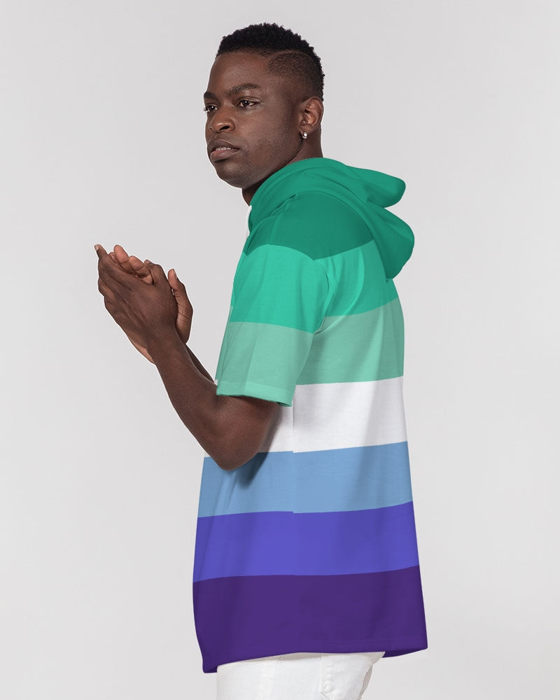 MLM Gay Pride Flag Short Sleeve Pullover Hoodie