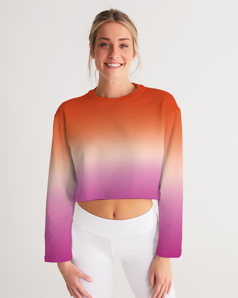 Lesbian Pride Flag Ombre Cropped Sweatshirt Sweater