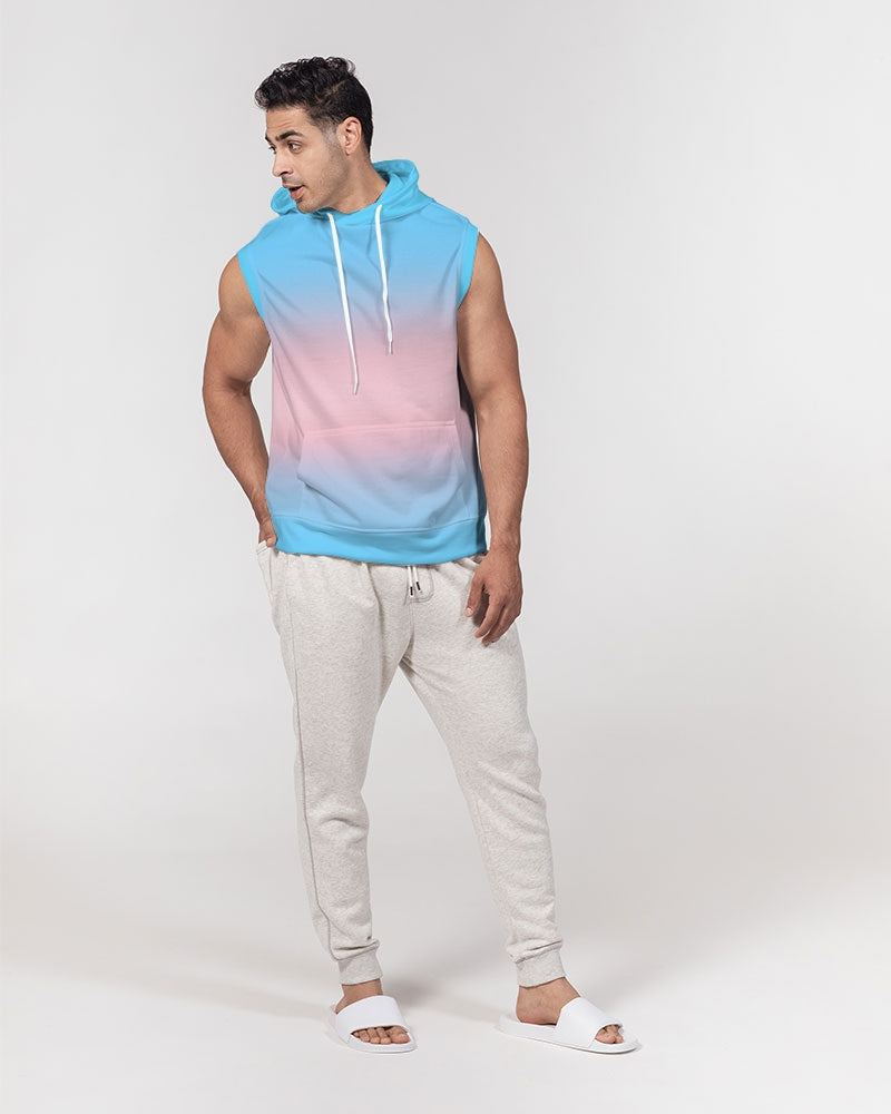 Transgender Pride Flag Ombre Sleeveless Pullover Hoodie