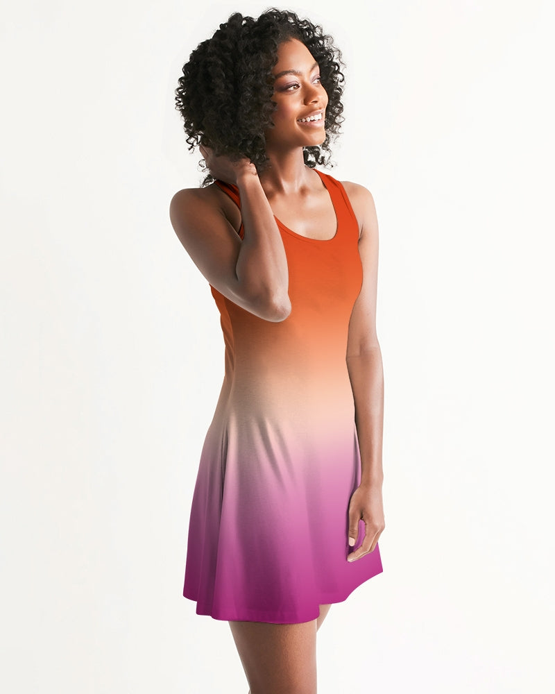 Lesbian Pride Flag Ombre Racerback Dress