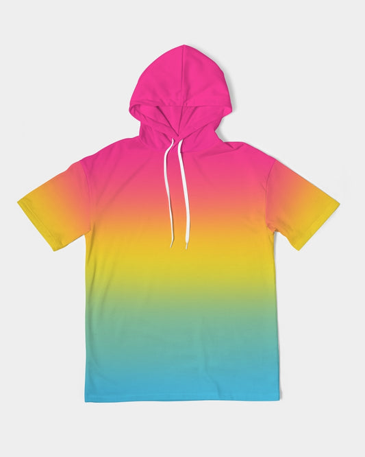 Pansexual Pride Flag Ombre Short Sleeve Pullover Hoodie