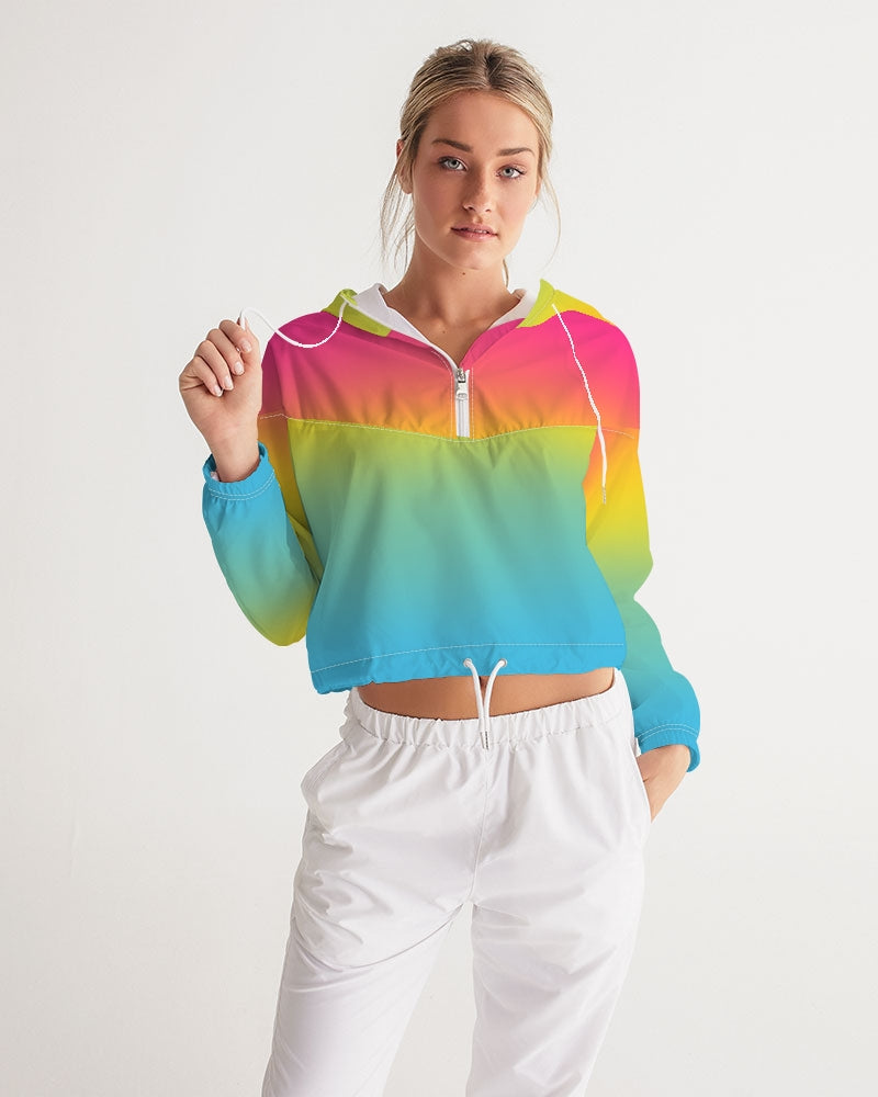 Pansexual Pride Flag Ombre Cropped Windbreaker