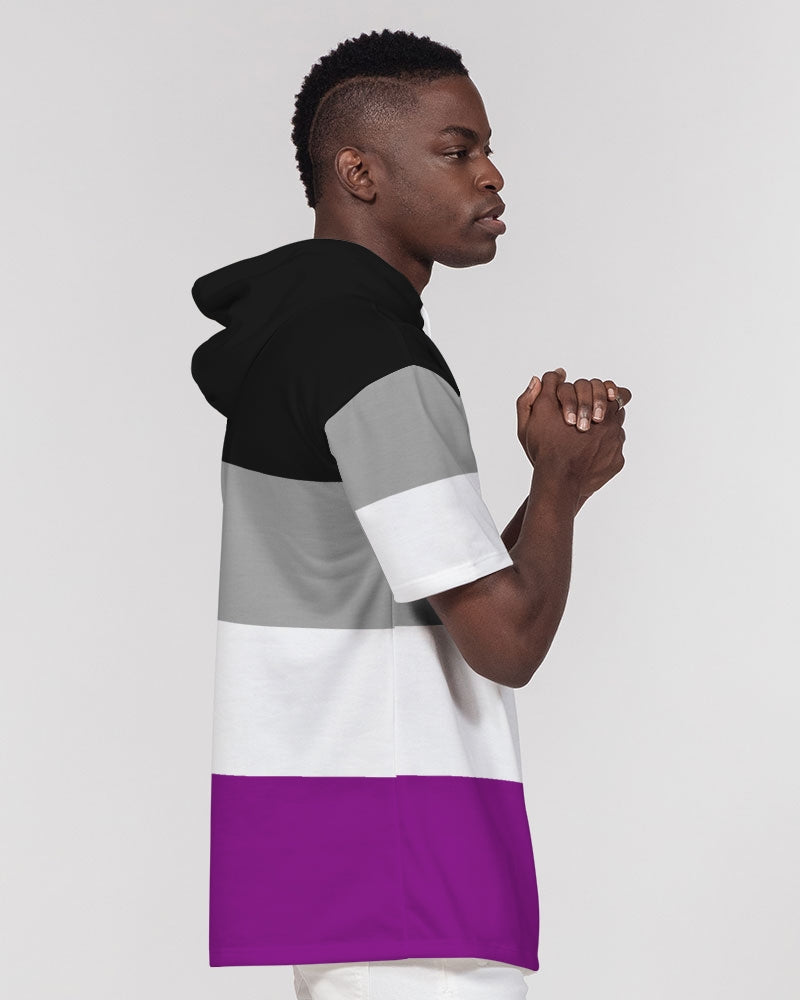 Asexual Pride Flag Short Sleeve Pullover Hoodie