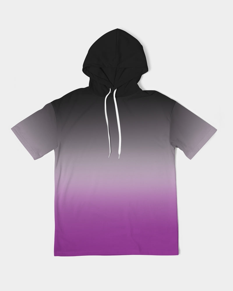 Asexual Pride Flag Ombre Short Sleeve Pullover Hoodie