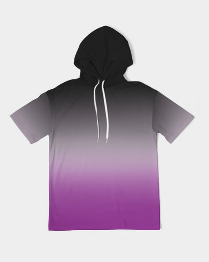 Asexual Pride Flag Ombre Short Sleeve Pullover Hoodie
