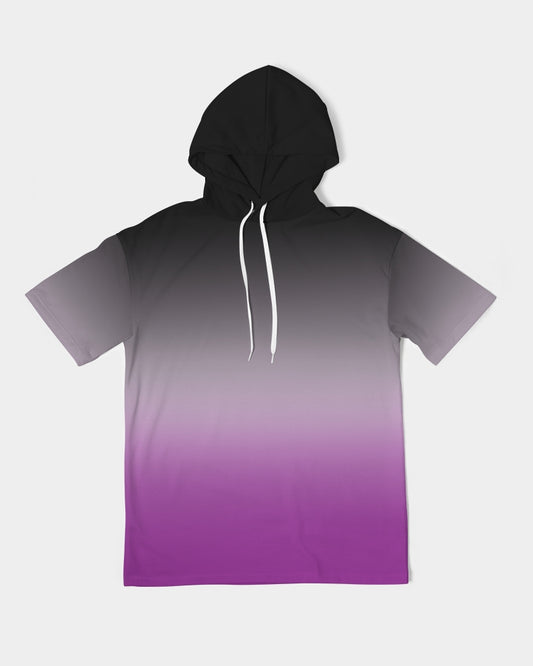 Asexual Pride Flag Ombre Short Sleeve Pullover Hoodie