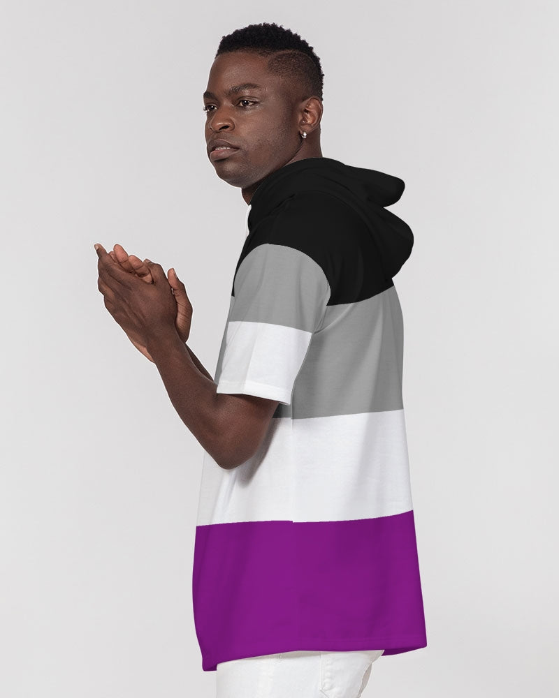 Asexual Pride Flag Short Sleeve Pullover Hoodie