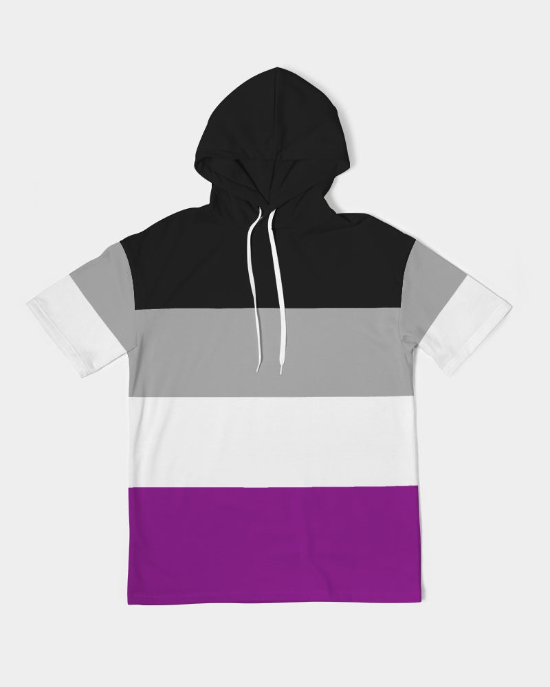 Asexual Pride Flag Short Sleeve Pullover Hoodie