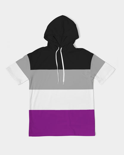 Asexual Pride Flag Short Sleeve Pullover Hoodie