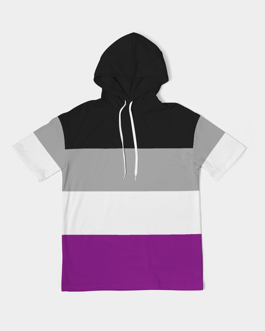 Asexual Pride Flag Short Sleeve Pullover Hoodie
