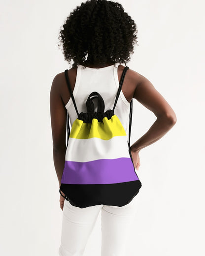 Non Binary Pride Flag Canvas Draw String Bag
